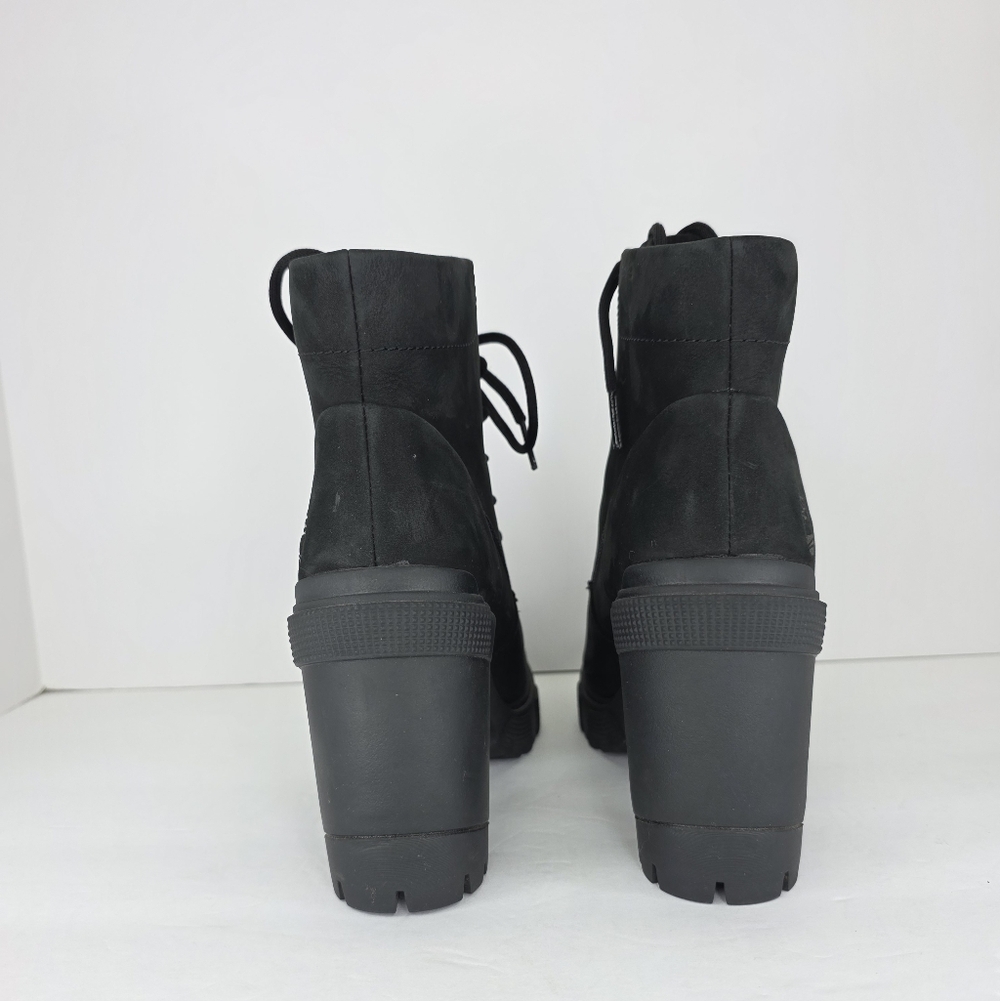 Timberland Lana Point Lace Up Heeled Nubuck Boots Black Suede Women's Size 7 - Picture 9 of 14